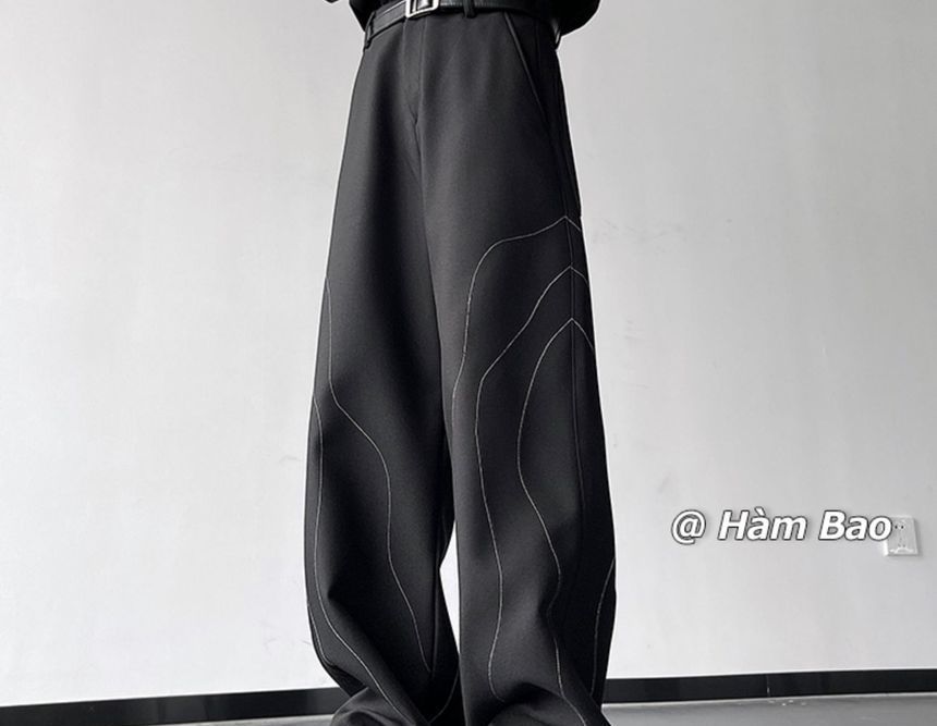 Freehop - Rechte broek met patroon en gemiddelde taille