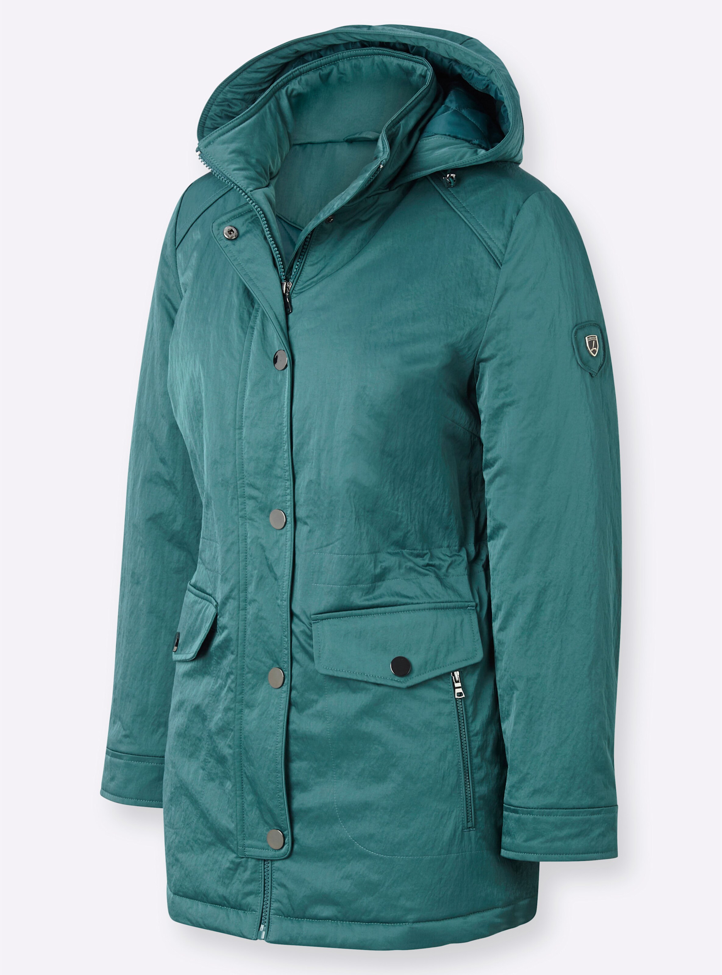 Winterjacke in petrol