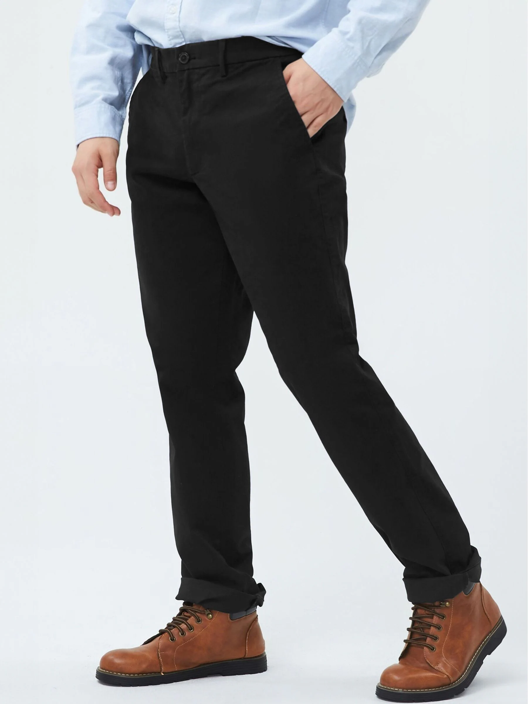 Zwart - Straight fit - Gap stretch must-have chinobroek