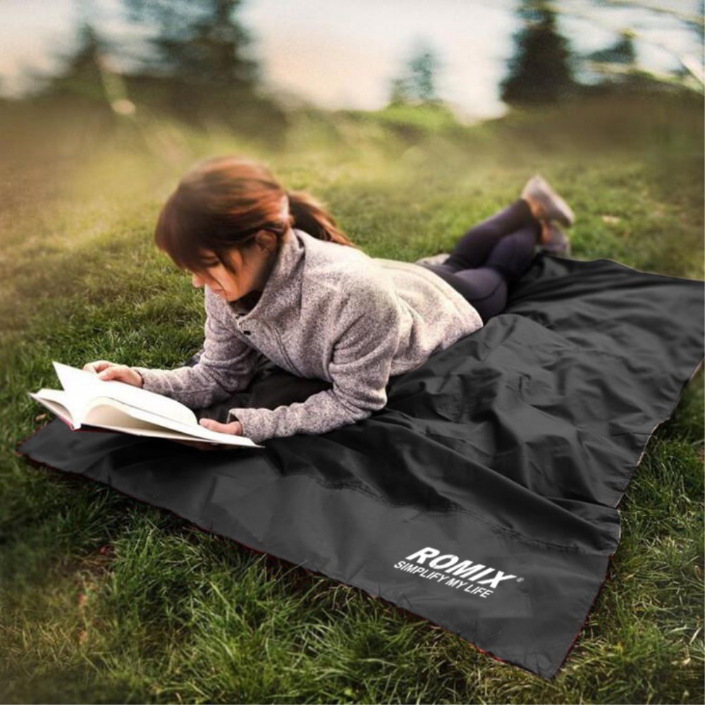 (170x140cm) Ultraleichtes Beach Tuch Outdoor Picknick Decke - Schwarz