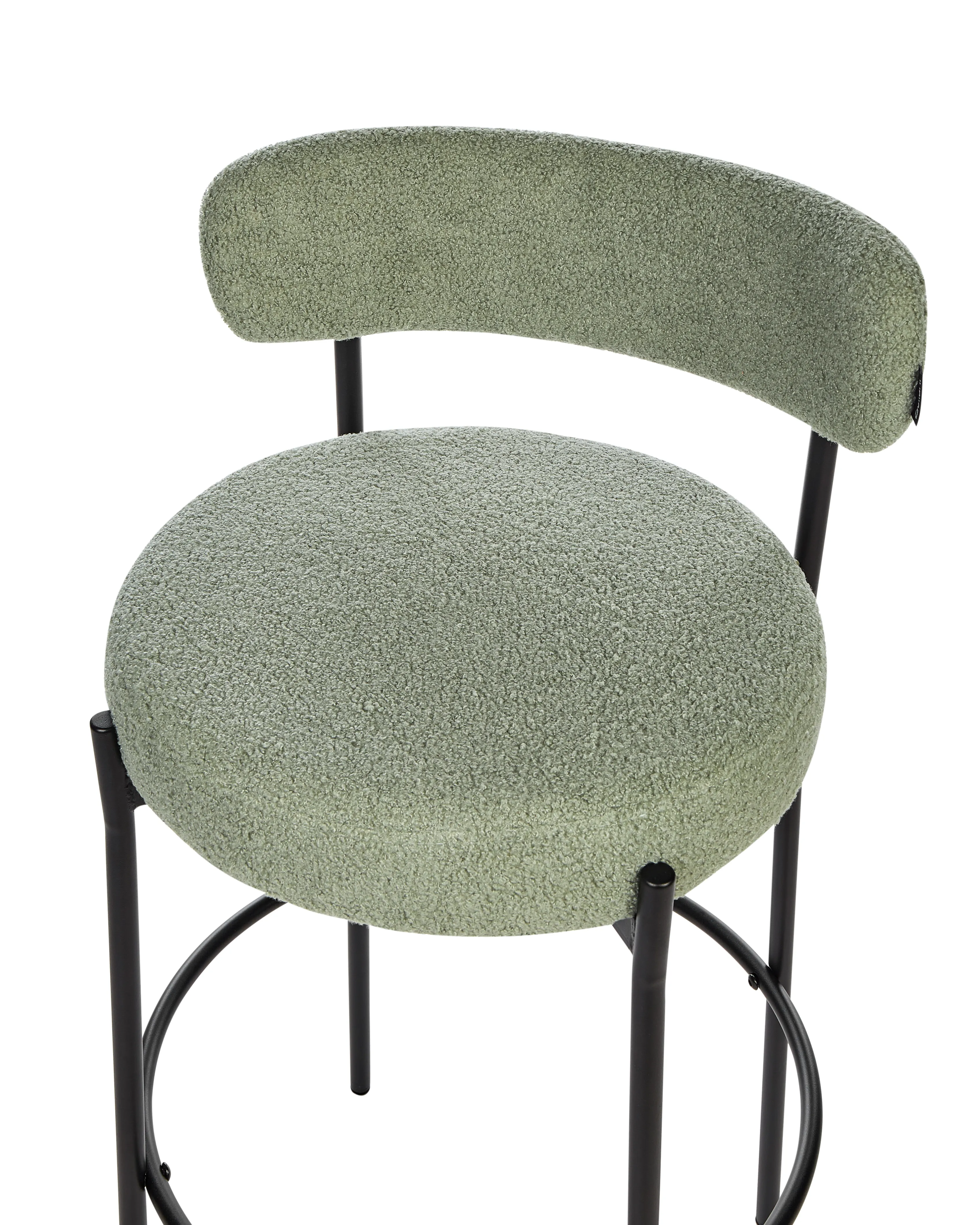 Set van 2 barstoelen ALLISON Bouclé Lichtgroen