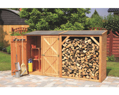 Brandhoutberging, dubbele kast promadino Pforzheim 295 x 78 x 163 cm geïmpregneerd