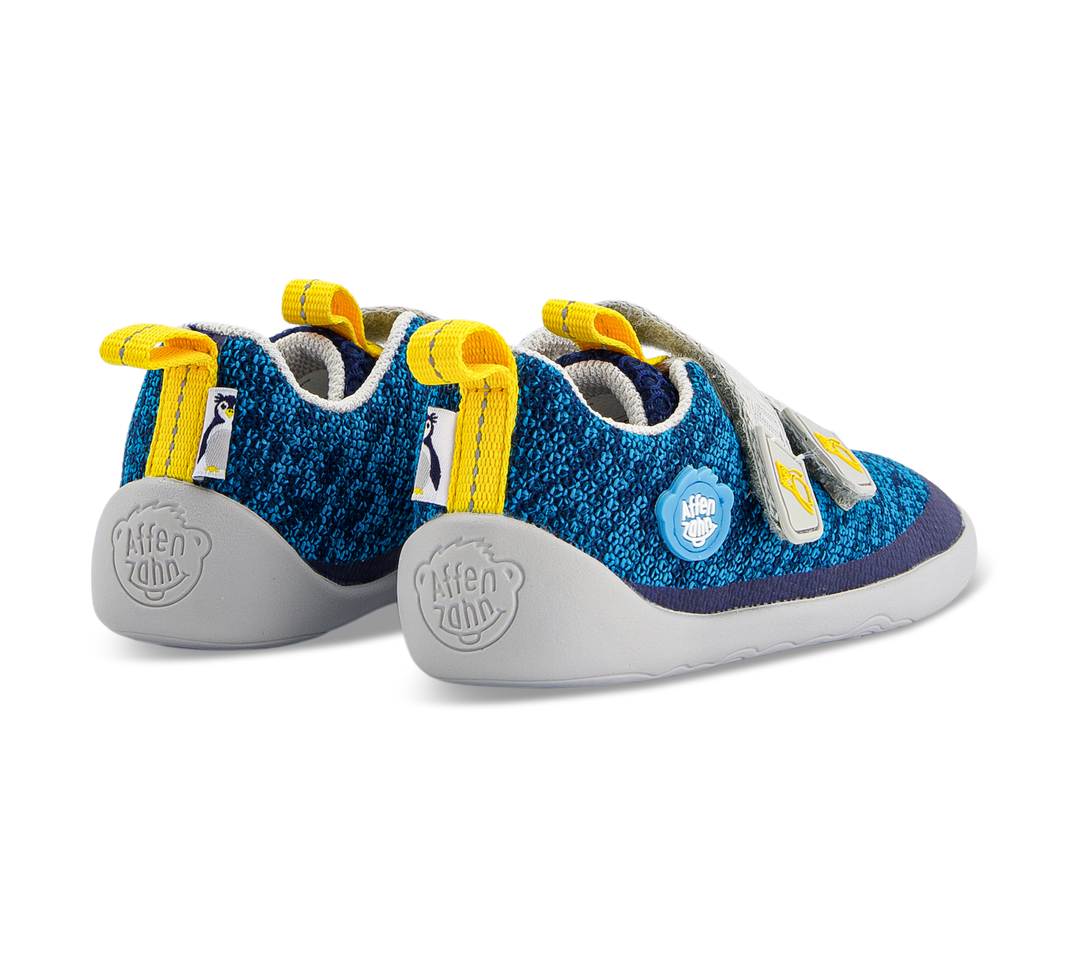 Affenzahn Barfussschuh Knit Happy - Klettschuhe blau