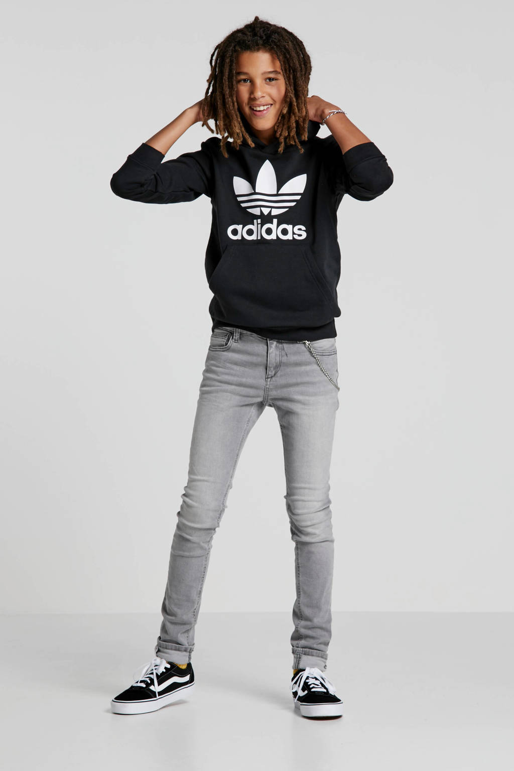 adidas hoodie Trefoil zwart/wit
