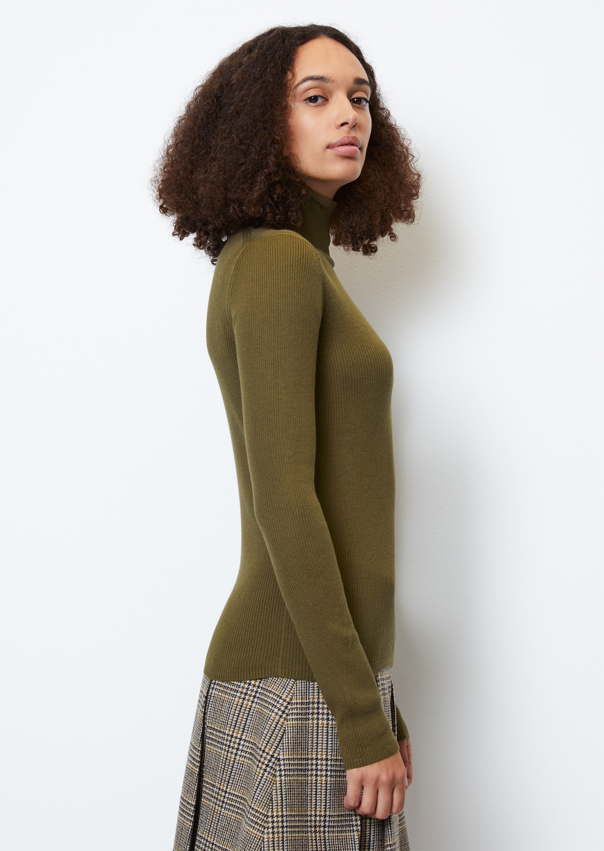 Rollkragenpullover slim aus Organic Cotton