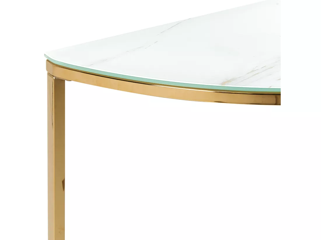 Console ORITA Verre de sécurité Marbre blanc
