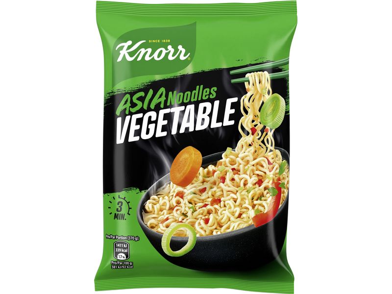 Knorr Asia Instant Noodles Gemüse 70 g Die KNORR Asia Noodles Vegetable Beutel 1 Portion sind der ideale Snack für zwischendurch