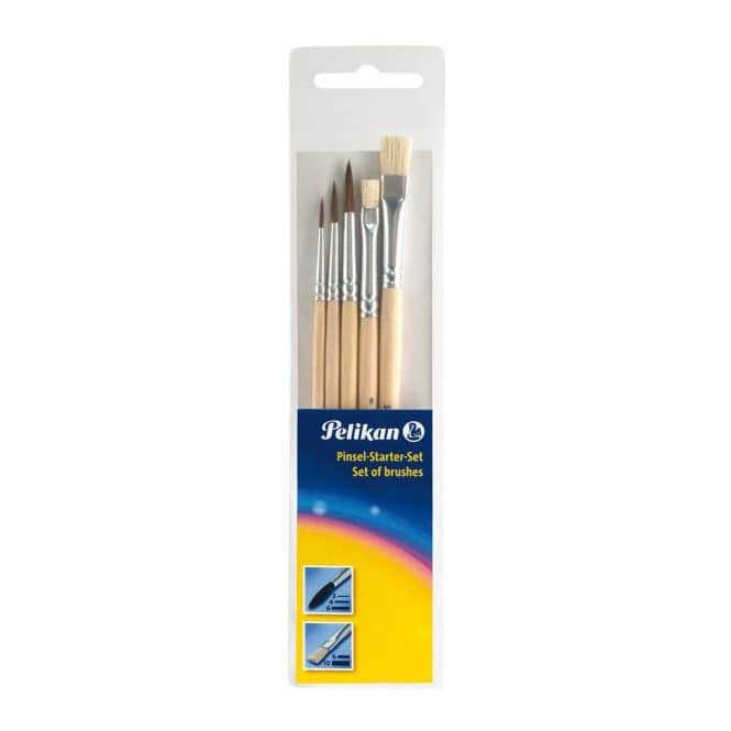 Pelikan, Pinsel Starter Set 5-tlg., 2 Borsten- und 3 Haarpinsel