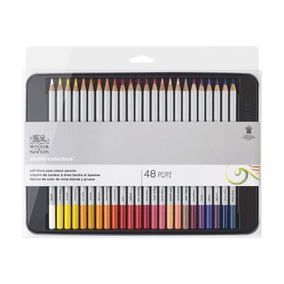 Winsor & Newton Studio Collection - 48 Crayons de couleur - boîte en métal - couleurs assorties