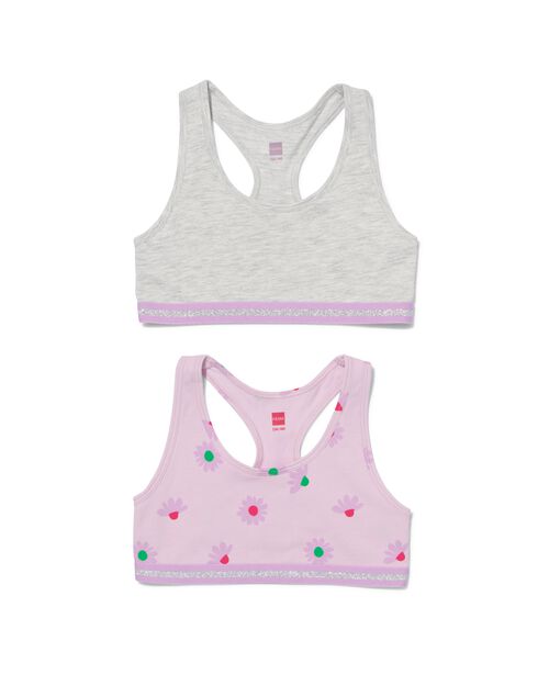 2 croptops enfant coton stretch lilas