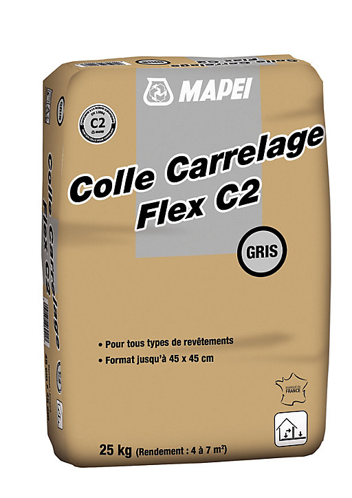 Colle carrelage flex C2 Mapei 45x45cm
