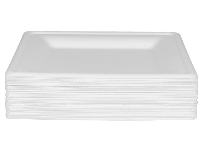 FURBER Einwegteller 20 cm, 50 Stück, Weiss Teller aus umweltfreundlichem Rohstoff