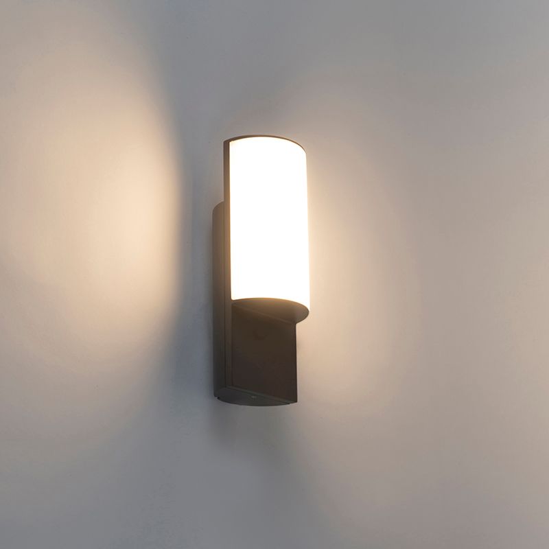 Moderne buitenwandlamp donkergrijs incl. LED - Harry