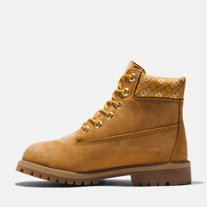 Bota Timberland Premium de 6 polegadas para crianças na cor amarela