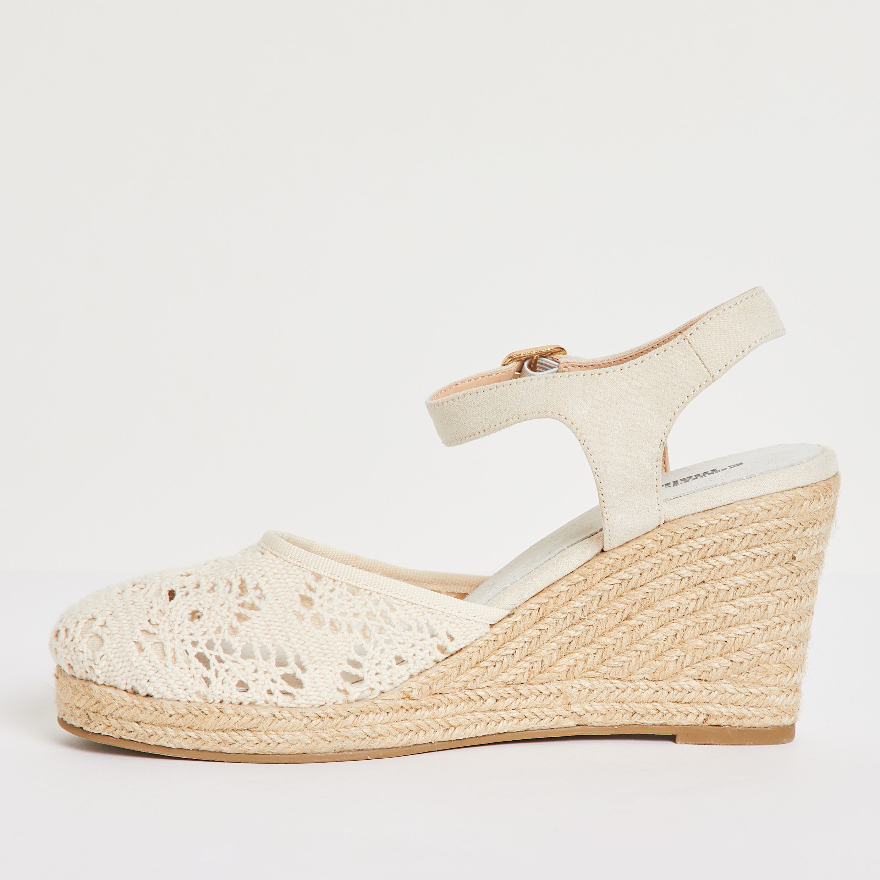Sandales compensées femme - ECRU