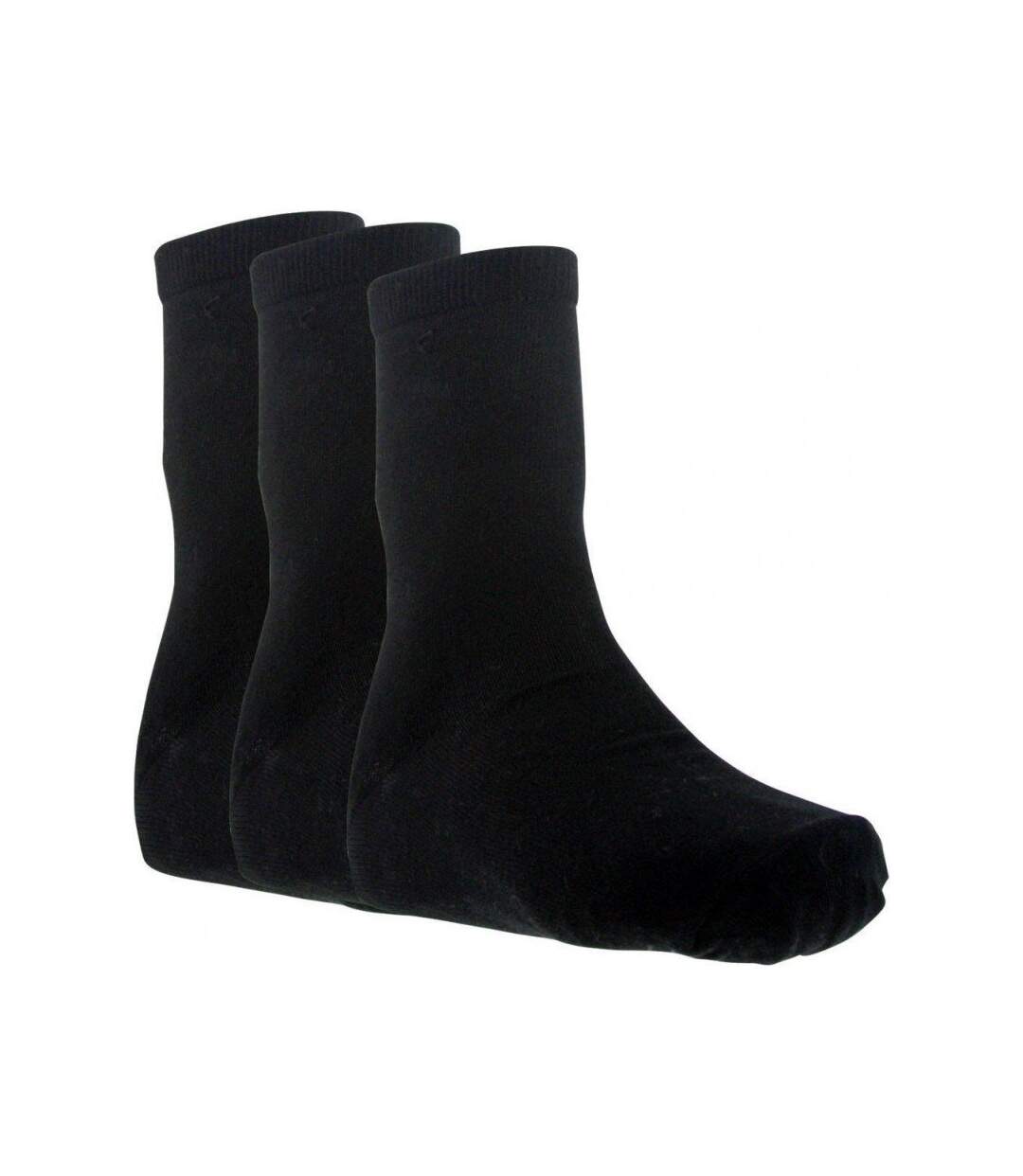 TWINDAY Lot de 3 paires de Chaussettes Femme Coton LESNOIRS Noir