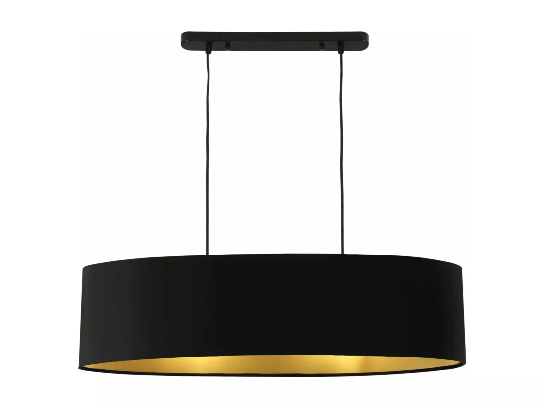 Suspension décorative luminaire applique métal et textile avec 2 douilles 78 cm 03_0003944