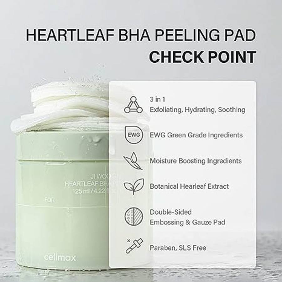 Celimax Ji Woo Gae Heartleaf BHA Peeling Pad 60pcs
