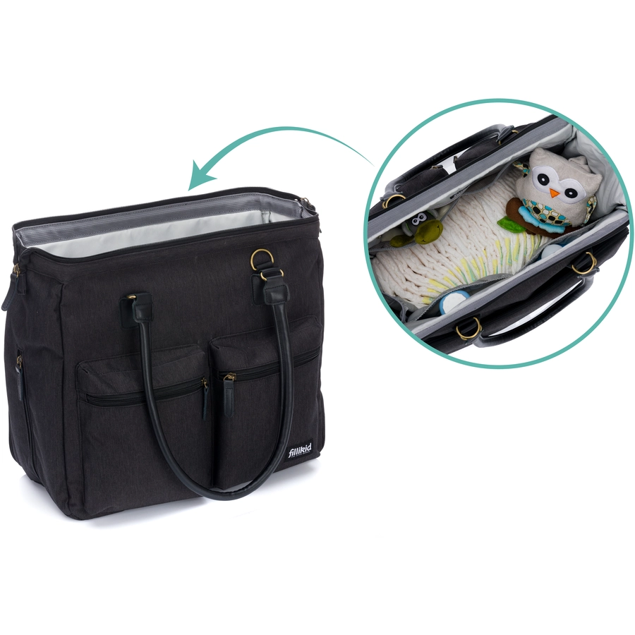 Fillikid Wickeltasche Oxford Schwarz