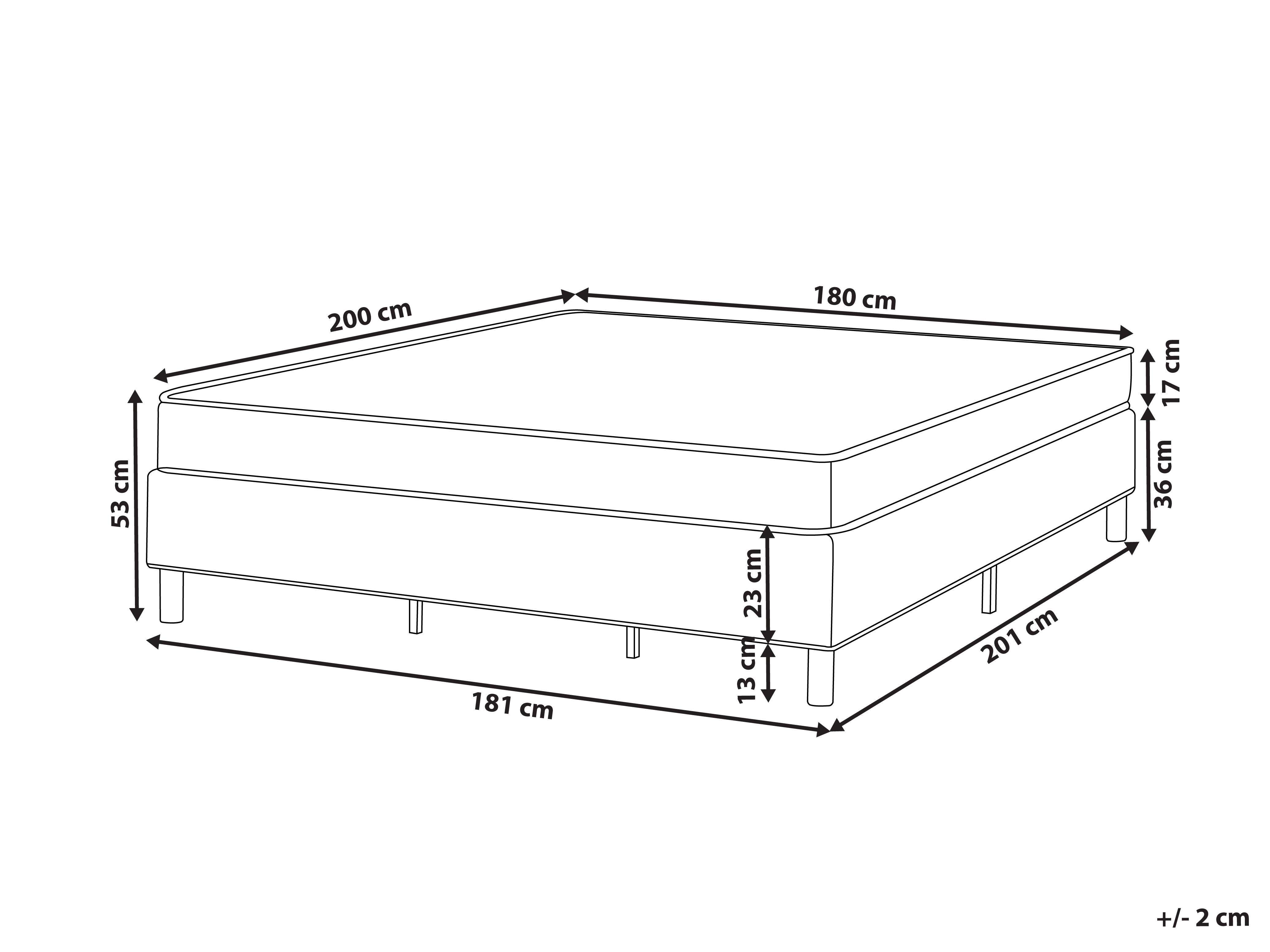 Boxspring zonder hoofdbord Stof COUNTESS 180 x 200 cm Beige