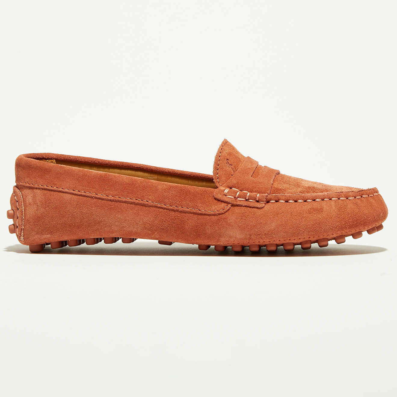 Loafers Mocassins en Velours de Cuir Lena  camel rosé