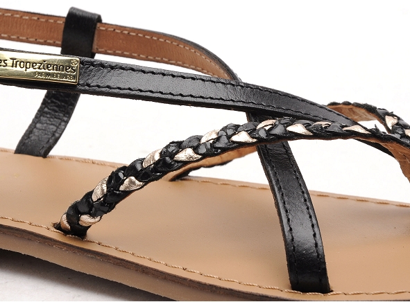 Les tropeziennes nu pieds plats femme chou noir