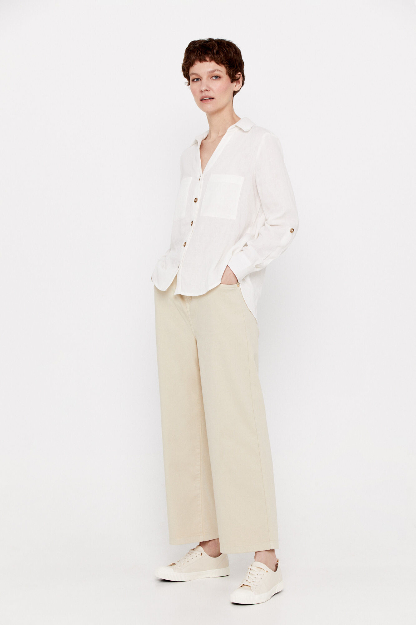 Calça jeans Easy Fit - Marfim