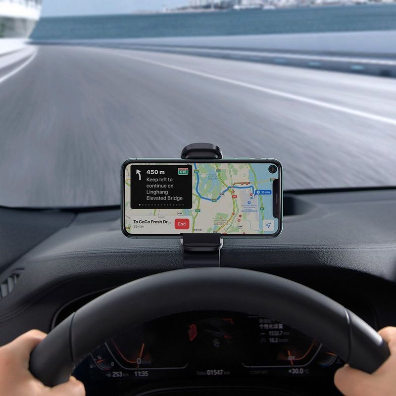Baseus Big Mouth Smartphone Houder Auto Dashboard Zwart