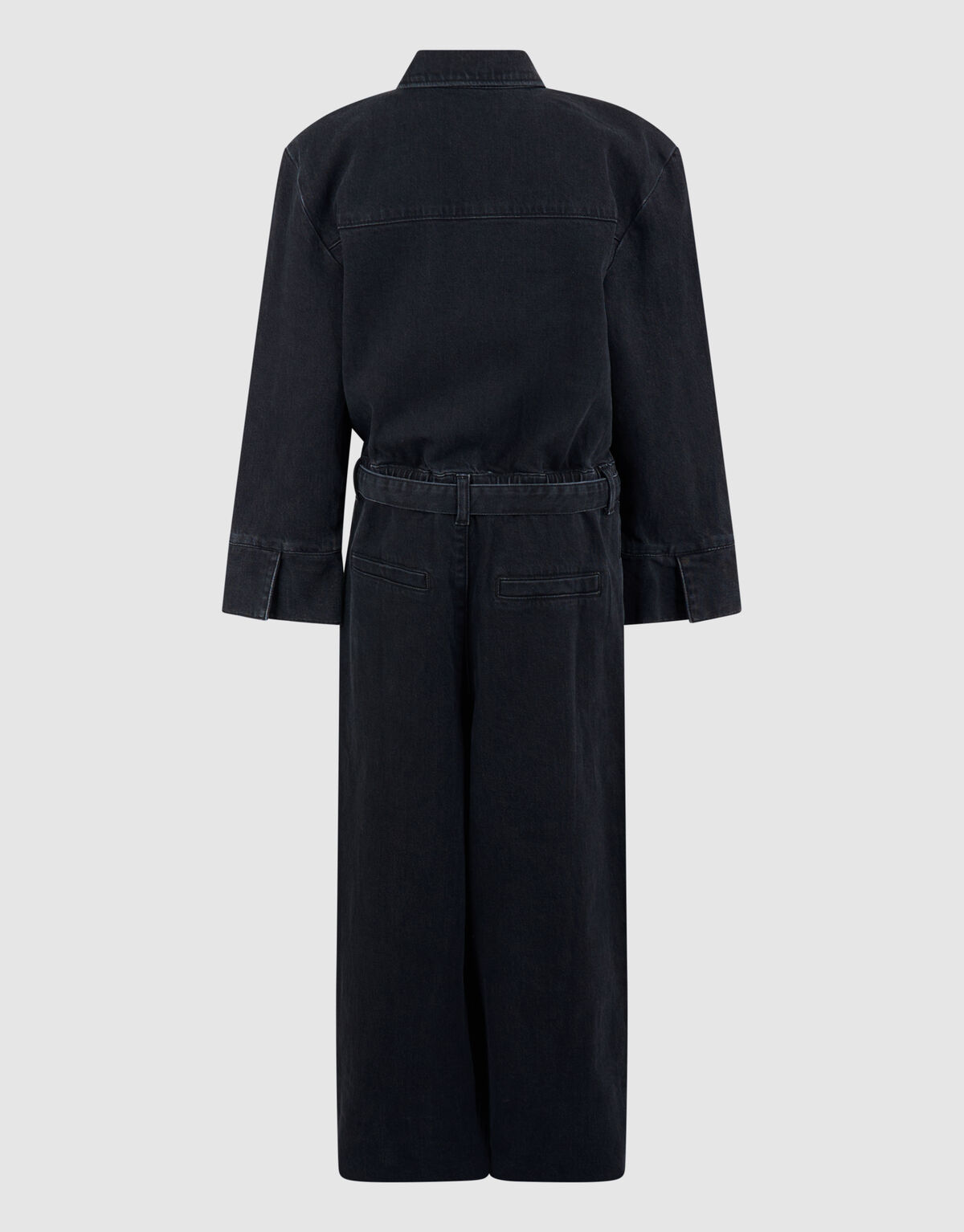 Relaxed Fit Denim Jumpsuit Zwart