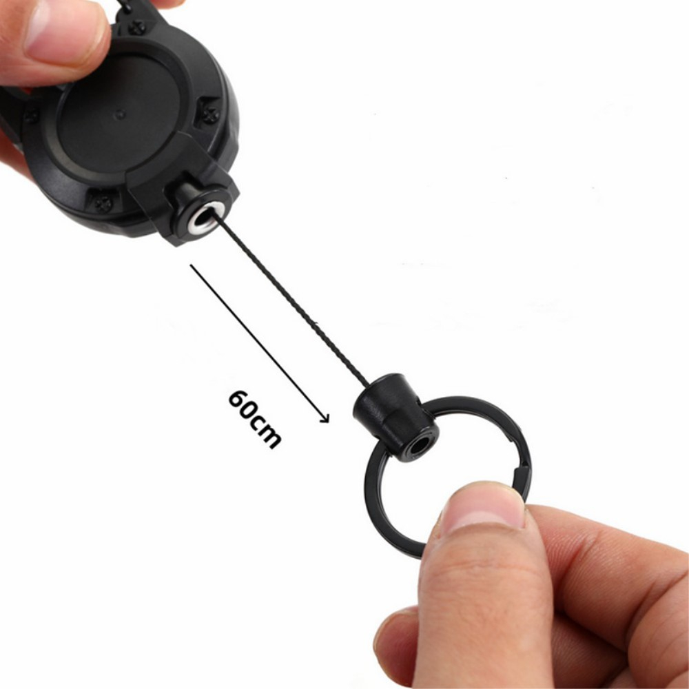 Anti-Lost Key-Bak Schlüsselanhänger mit Karabiner Haken   Schlüsselring - Schwarz