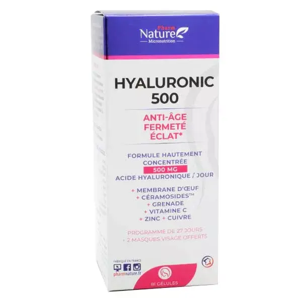 Pharm Nature Micronutrition Ácido Hialurônico 500 81 cápsulas