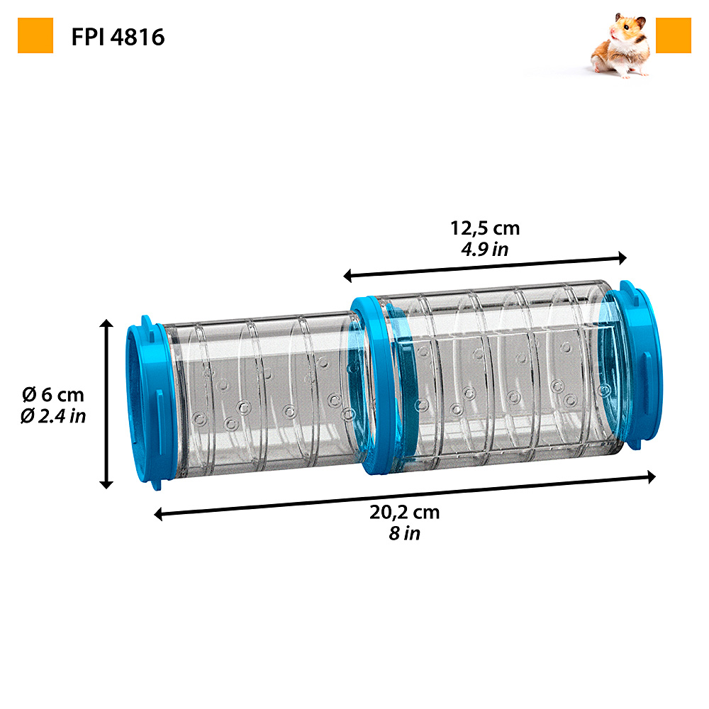 Tube extensible hamsters ferplast fpi 4816 plastique transparent rongeurs