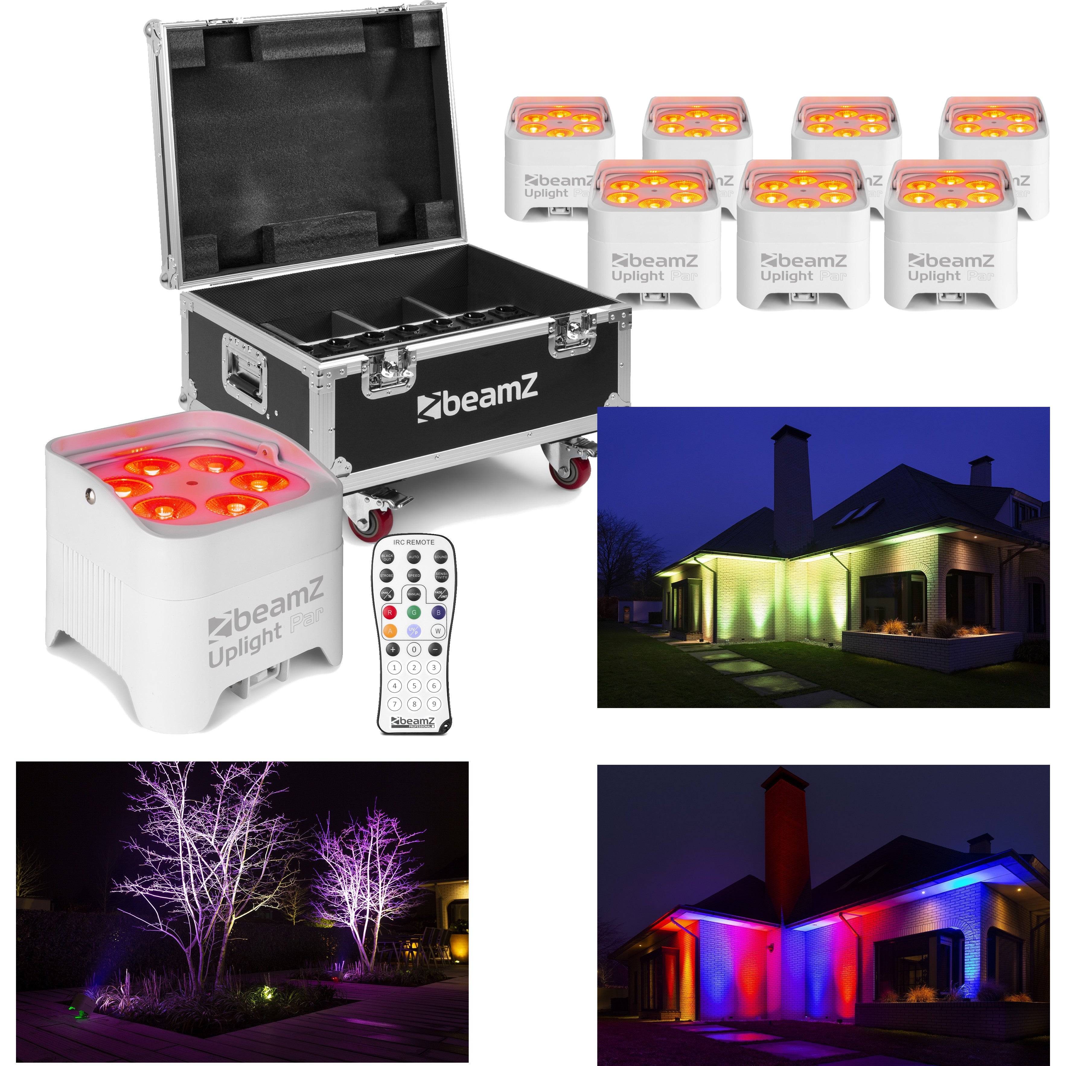 BeamZ BBP96SW Uplighter lichtset incl. FCC9 flightcase