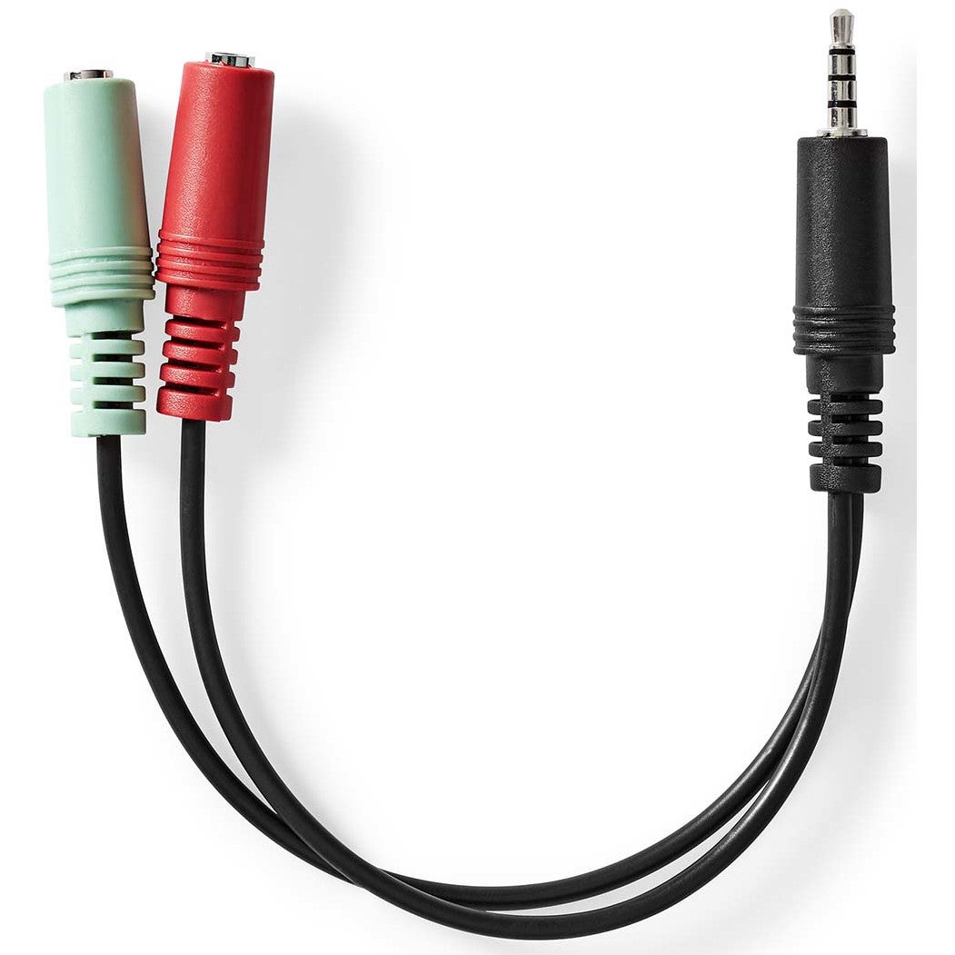 Nedis CAGB22150BK02 stereo audiokabel 3,5 mm male - 2x 3,5 mm female 0.2m
