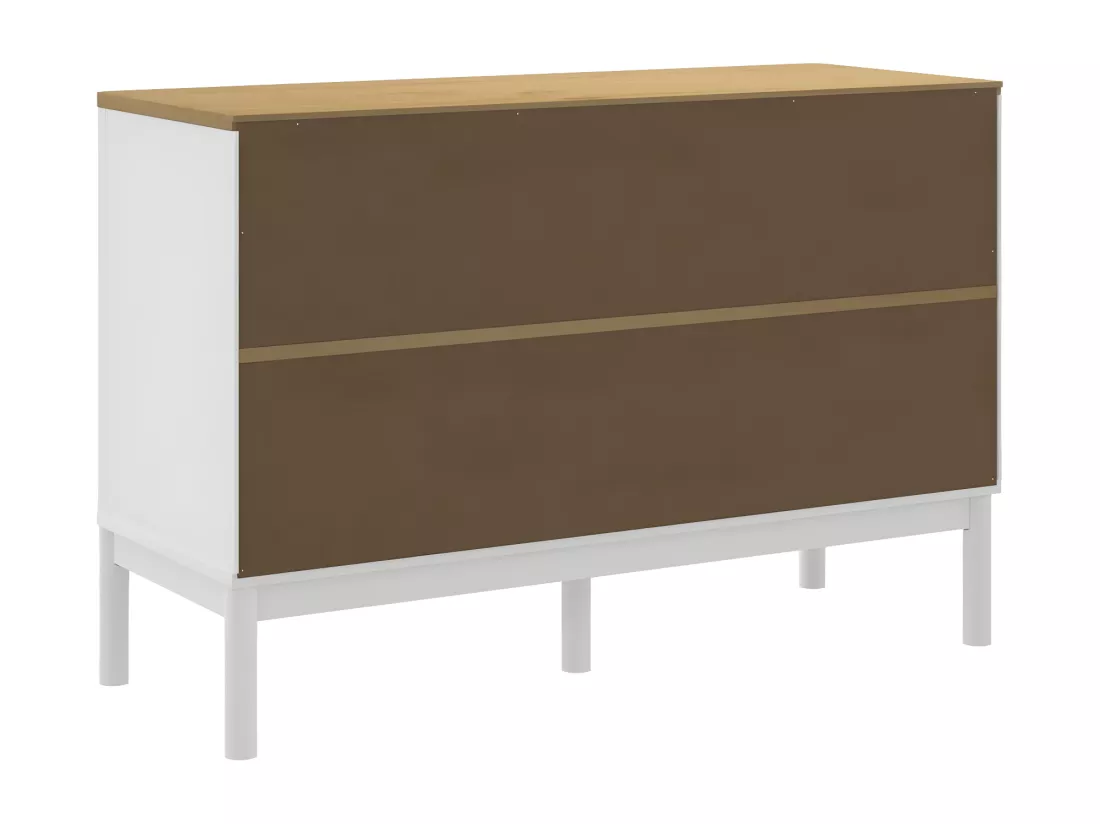 Commode FLORO blanc bois de pin massif