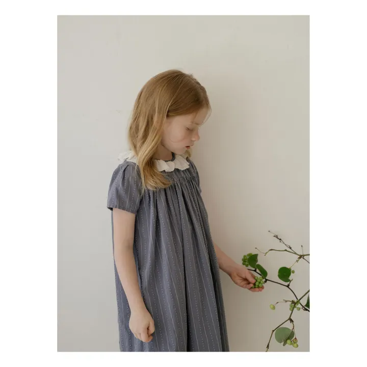 Louisiella Robe Hansely Volants Dentelle | Bleu nuit