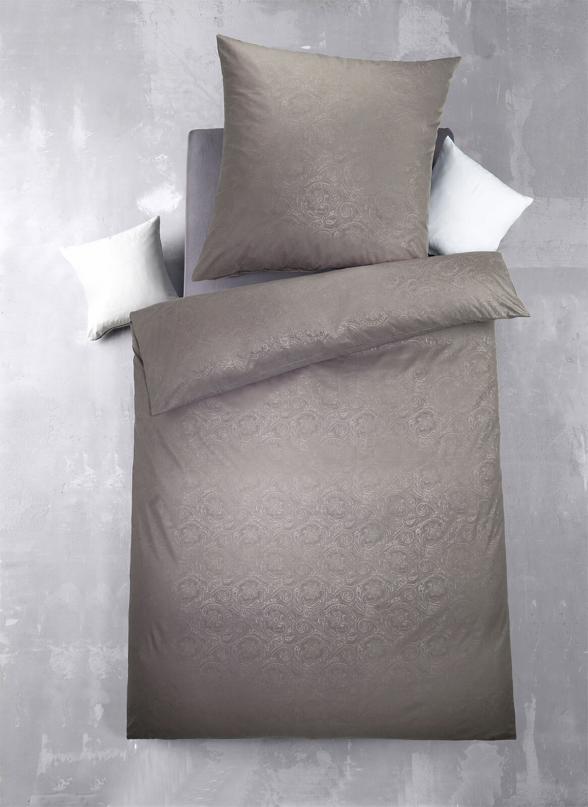 Mikrofaser-Bettwäsche HIGH CLASS CHARU 135 x 200 cm taupe