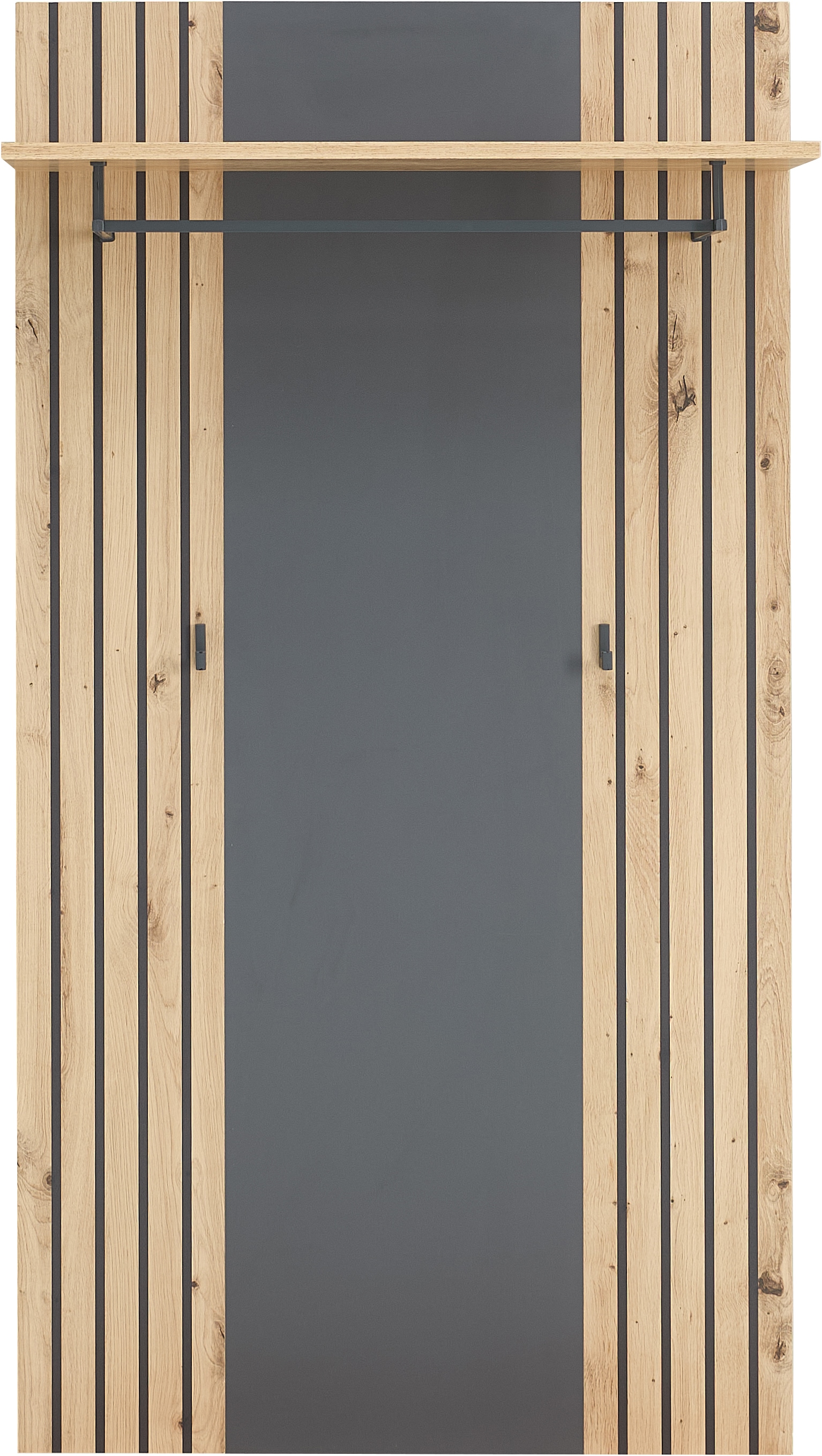 HBZ Garderobenpaneel »Lagos in Anthrazit, BxHxT 80x150x28 cm« 1 Stk. tlg. Paneel mit 1 Hutablage, 1 Kleiderstange, 2 Kleiderhaken