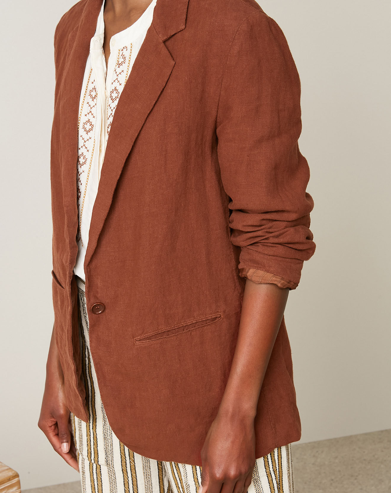 Hartford Veste 100% Lin Virna pecan
