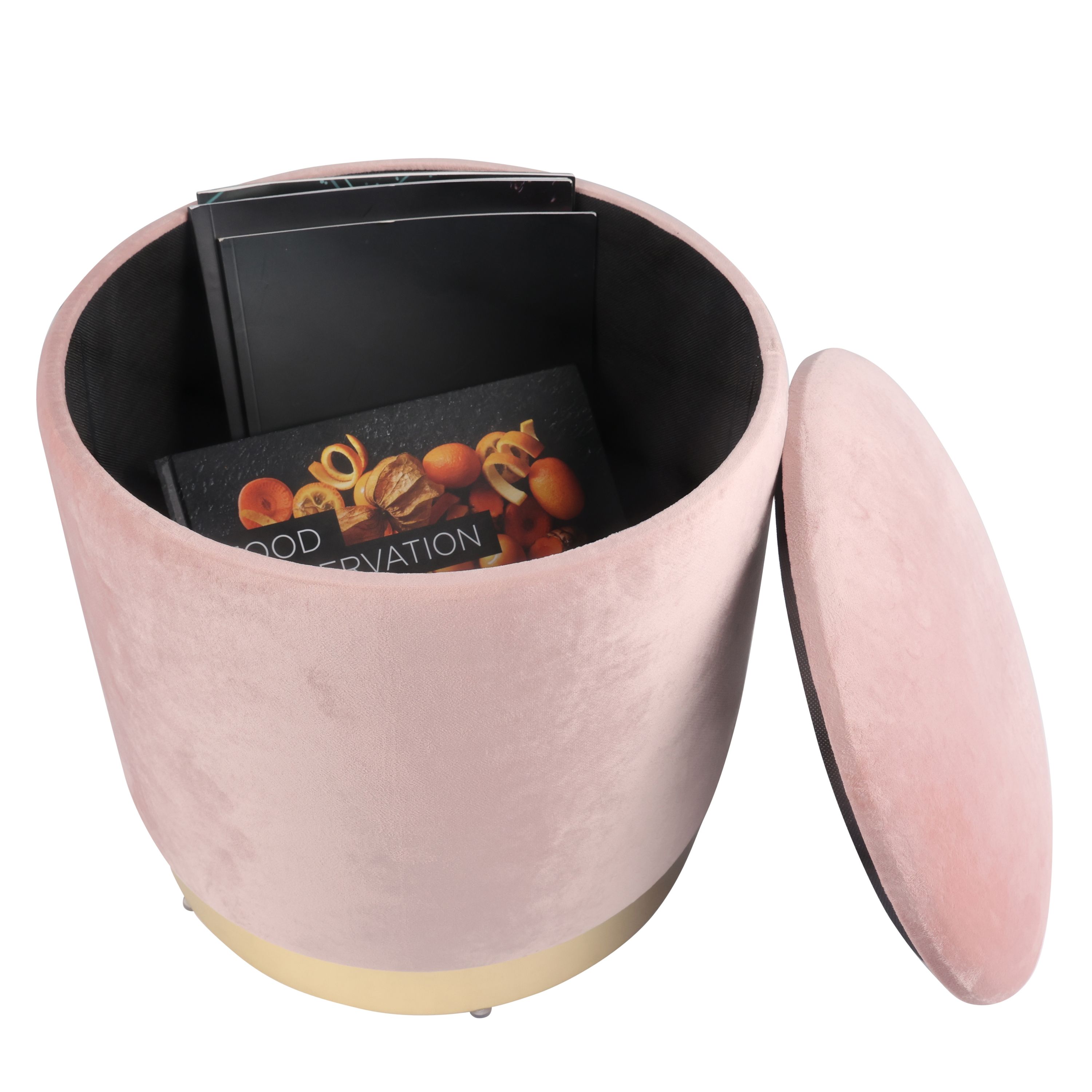 Sitzhocker mit Stauraum rosa