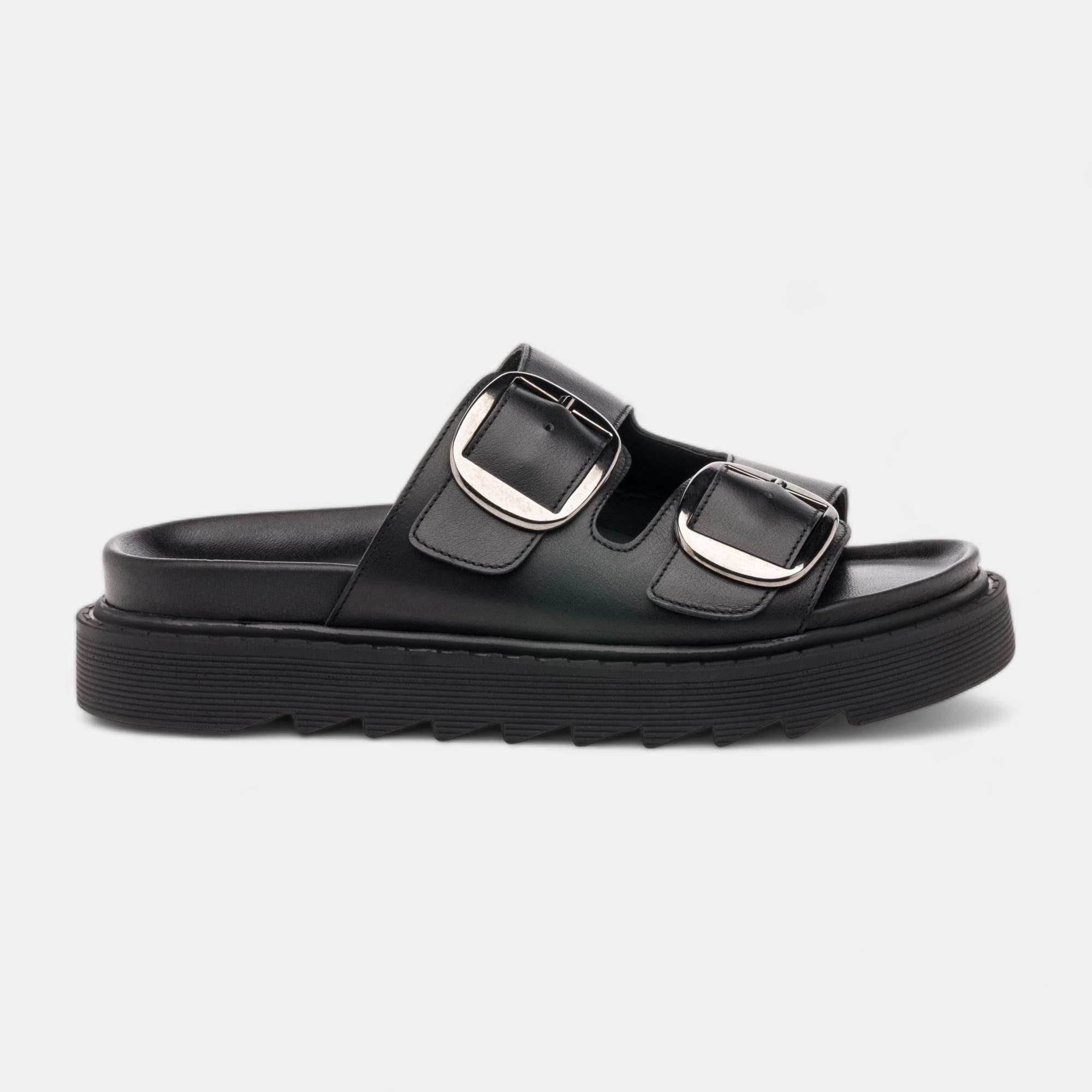 Mules Femme en cuir noir