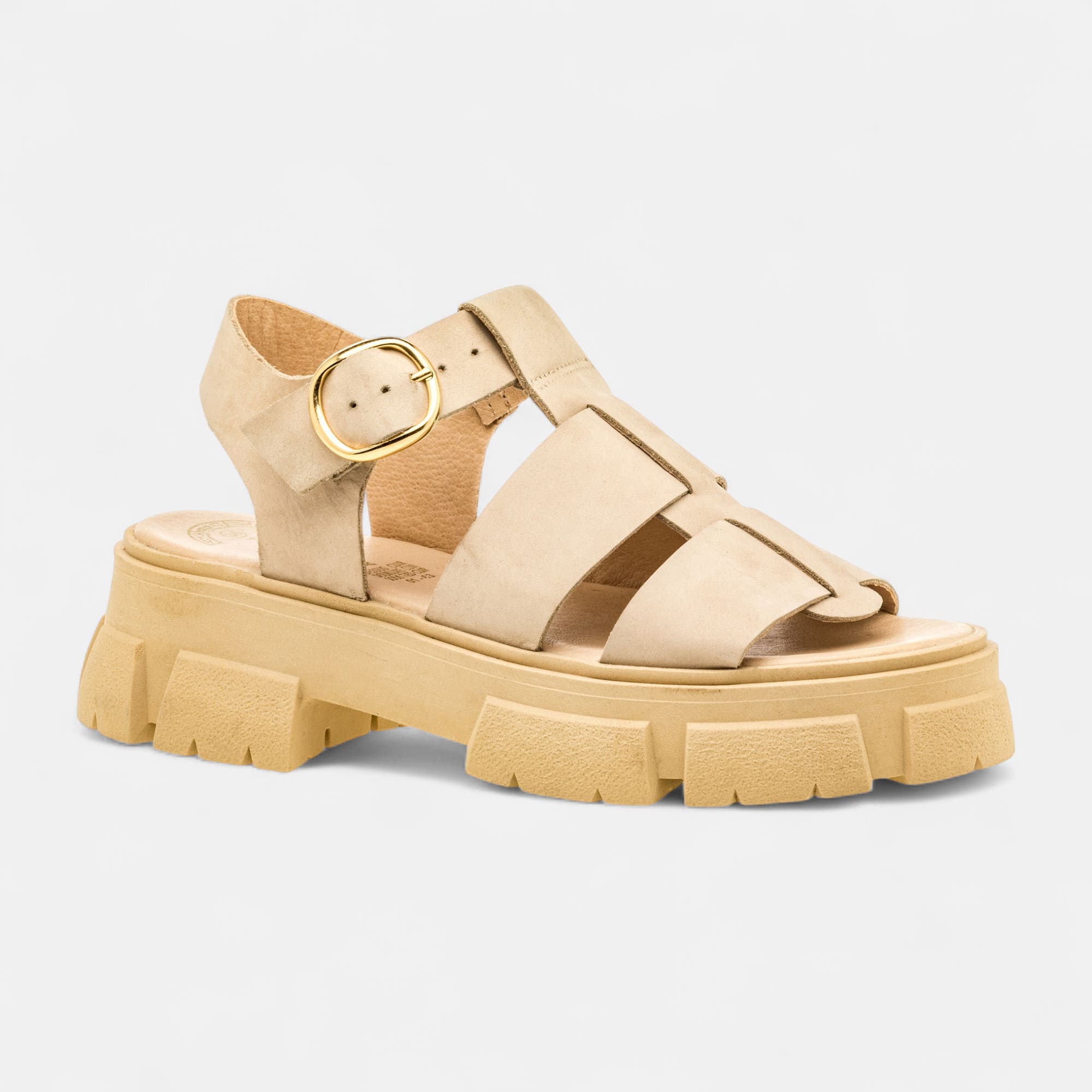 Sandales Femme en cuir beige