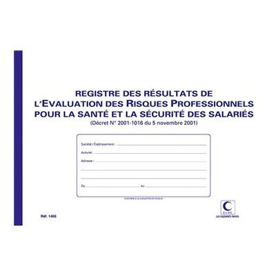 ELVE - Registre des résultats d'évaluation des risques professionnels - A4