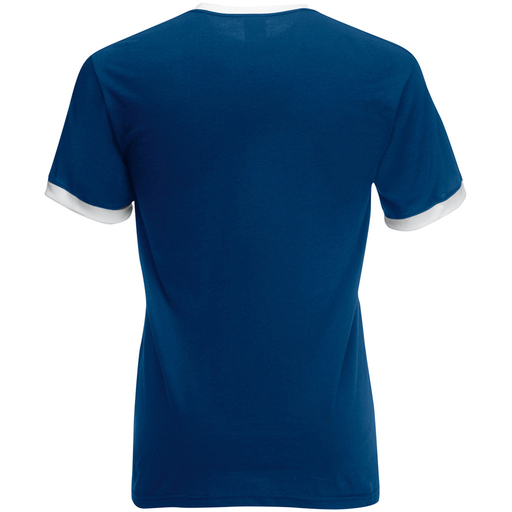 Camiseta de manga curta Fruit of the Loom com detalhes em cores diferentes.