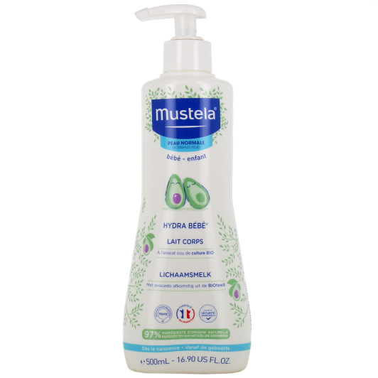 Lait corps hydratant bébé à l'avocat Bio Mustela Hydra