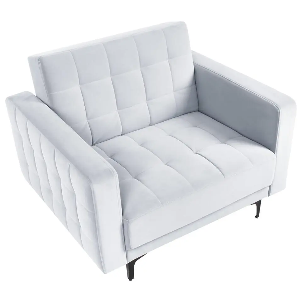 ABERDEEN - Fauteuil - Lichtgrijs - Fluweel