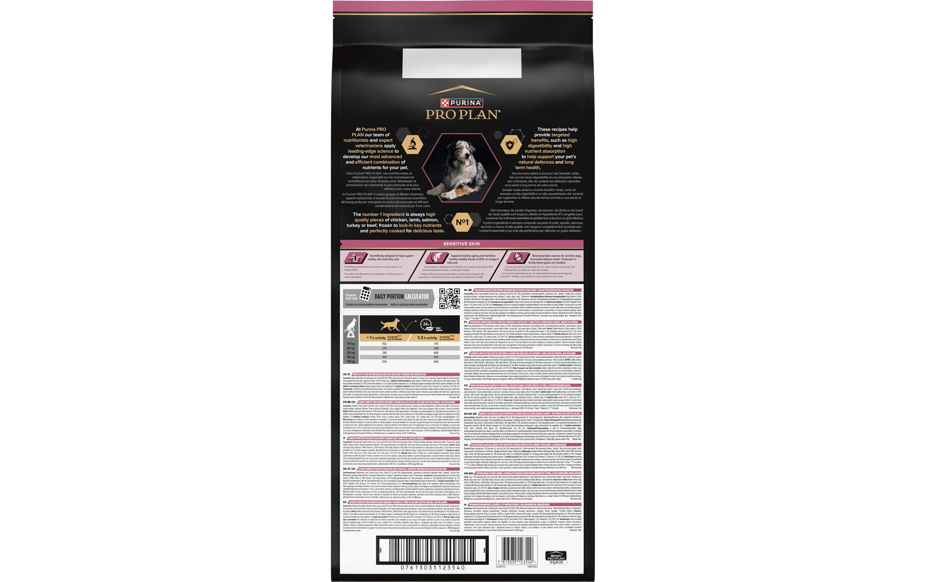 Trockenfutter M/L Adult 7+ Sensitive Skin Lachs, 14 kgAlleinfutter für mittelgrosse und grosse Hunde ab 7 Jahren