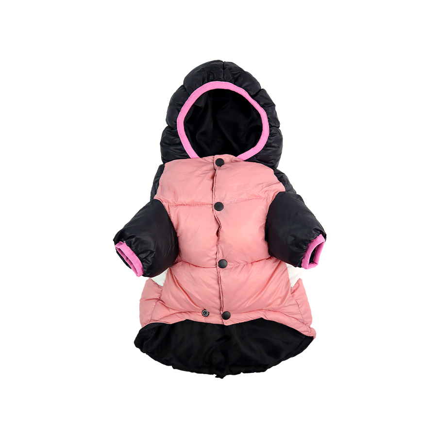 Anoraque Dashi Stripes Rosa e Preto para Cães Grandes