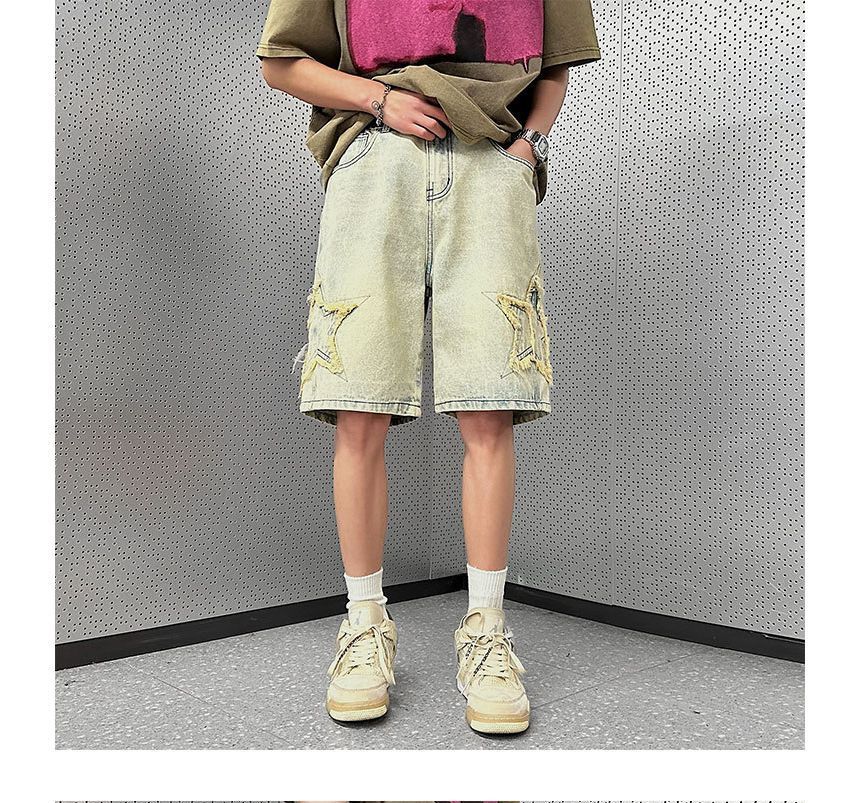 Savenne - Denim Shorts met geborduurde sterren