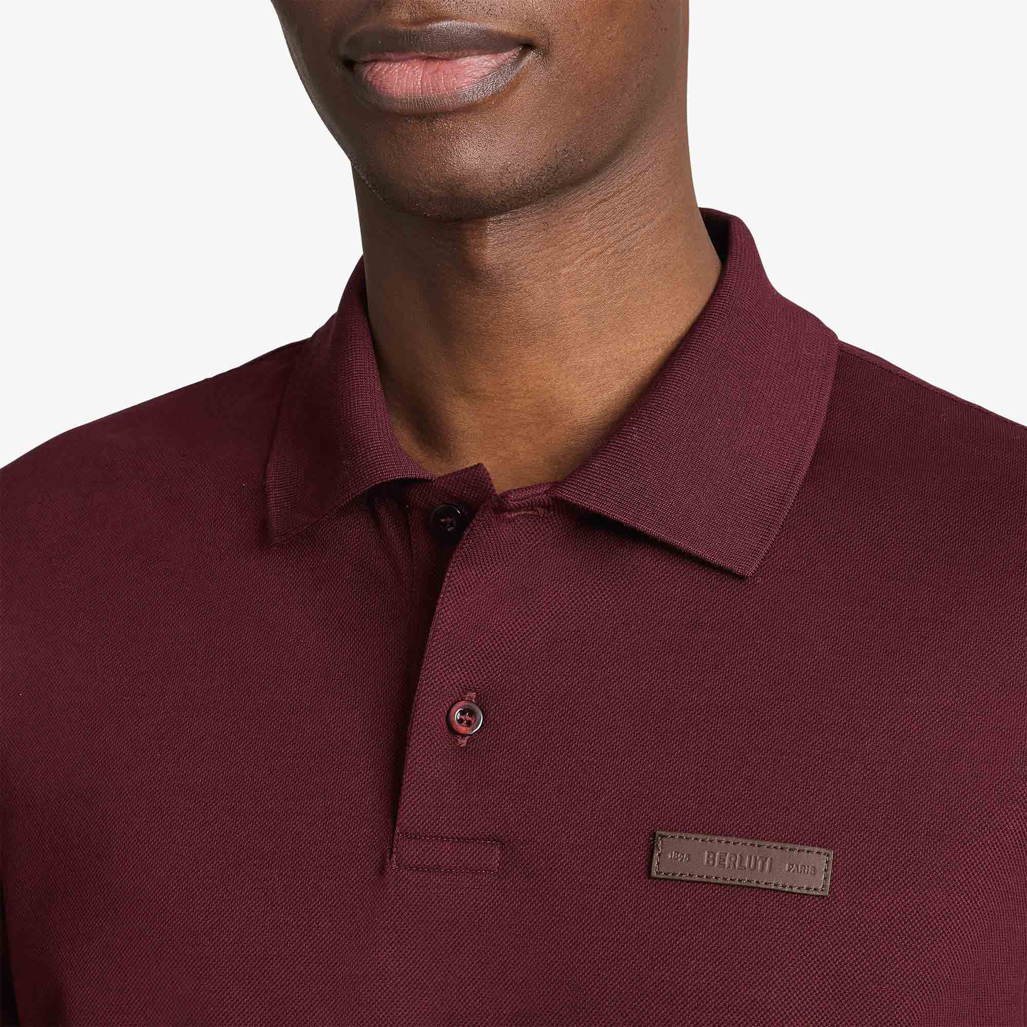 Polo Pique Avec Detail En Cuir